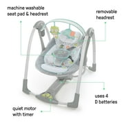 Ingenuity Swing n Go Portable 5-Speed Baby Swing Infant Seat with Music - Hugs & Hoots (Unisex)