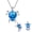 Blue, variant on Women's Green Iridescent Faux Opal Turtle Jewelry Set - Silver-Tone Necklace & Earring Set