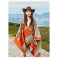 thumbnail image 3 of Oversized Ethnic Poncho Wrap for Women, Slit Open Boho Shawl Cape,one size fits all,1, 3 of 58