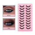 thumbnail image 3 of 10 Pairs Russian Strip Lashes DD Wedding Daily Prom DIY Curl Curly Eye Lashes Handmade B, 3 of 9