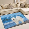 thumbnail image 2 of SKYSONIC Area Rug Pad White Dog Samoyed Walks Near The Sea Nursery Rugs Floor Mat for Kids Playing Room Living Room Bedroom, 80 x 58 inch, 2 of 6