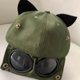 thumbnail image 2 of Bonitas gafas con orejas de gato, gorra de béisbol de aviador para niños, gafas de sol de estilo callejero a la moda que combinan con todo, gorra para hombre, 2 of 4