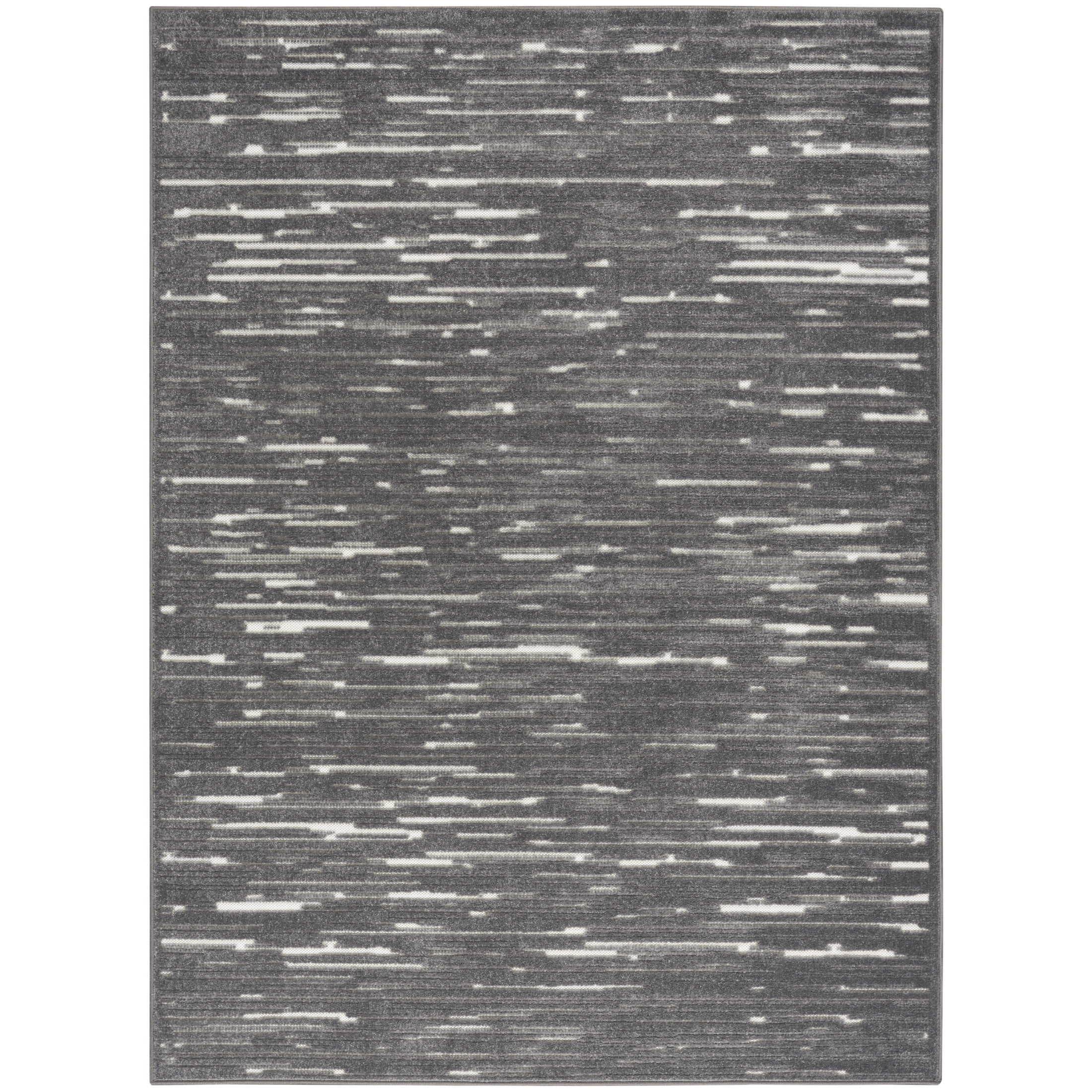 Nourison Casual 5'3" x 7' Grey Modern Indoor Rug