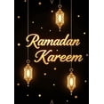 thumbnail image 5 of LUUFILx Ramadan Kareem Banner Moon Lanterns Hanging Starry Night Backdrop Islamic Celebration Party Prop Eid Decoration Religious Event Supplies Background, 5 of 9