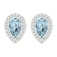 thumbnail image 2 of 2.72 ct Screw-Back Stud Earrings for Women | 8x5mm Pear Cut Natural Swiss Blue Topaz | 18K White Gold, 2 of 4