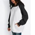 thumbnail image 3 of Oversized Hoodies for Women 2025 Fall Winter Long Sleeve Color Block Hooded Sweatshirt with Pockets Pullover Tops, 3 of 7