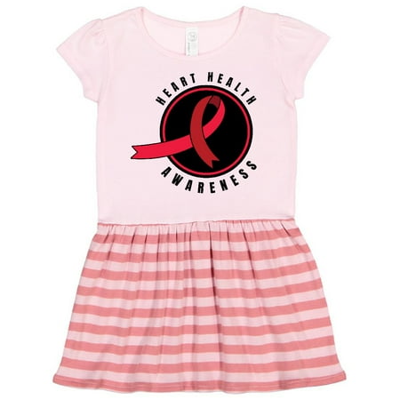 

Inktastic Heart Health Awareness Red Ribbon in Circle Gift Toddler Girl Dress