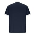 thumbnail image 4 of Aloohaidyvio Hawaiian Shirts for Men Big and Tall,Mens Polo Shirt Solid Turndown Pullover Patchwork Zipper Short Sleeve Blouse, Shirts for Men Navy 2XL, 4 of 5