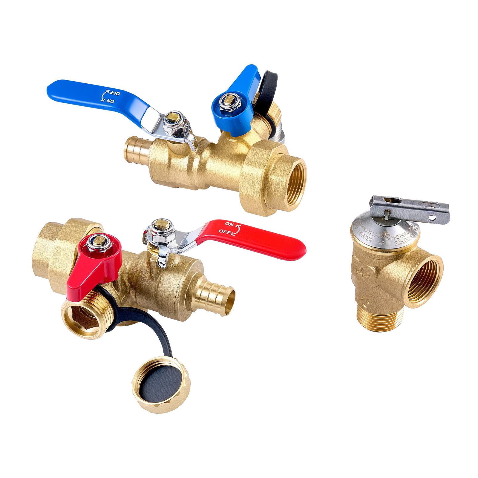 Tankless Water Heater Installation Kit Isolation Service Valve 3/4" Lead-Free Brass SUS304 for Gas Tankless Water Heaters