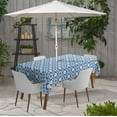 thumbnail image 2 of Vargottam Indoor/OutdoorTablecloth58x58 Inch SquareTablecloth with Umbrella Hole and Zip- Waterproof PatioTableCloths- TableCovers for Backyard RectangularTable- Light Blue, 2 of 5