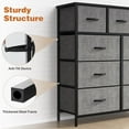 thumbnail image 6 of Dresser for Bedroom, Tall Storage Drawers, Fabric Storage Tower with 9 Drawers, Chest of Drawers with Fabric Bins, 6 of 8