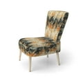 thumbnail image 3 of Designart "Golden Gilded Chevron Reverie I" Gold Chevron Upholstered Accent Chair - Glam Arm Chair For Living Room, 3 of 7