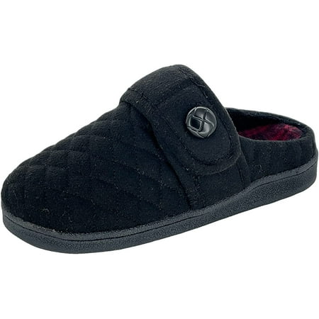 

Clarks Womens Quilted Felt Clog Slipper JMS0783T - Soft Plush Terry Lining - Indoor Outdoor House Slippers For Women 11 M US Black