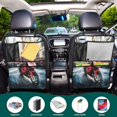 thumbnail image 4 of Car Seat Back Protector,Waterproof & Stain Resistant Kick Mats with Tablet Holder & Organizer Pockets,Easy-Clean Nylon Back Seat Protector Cityscape, 4 of 7