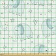 thumbnail image 2 of Ambesonne Animal Fabric by the Yard Upholstery, Animals Hearts Stars, 1 Yard, Pale Blue Cinnamon White, 2 of 5