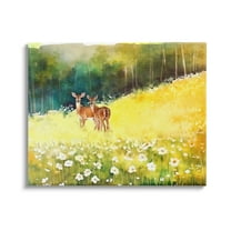 Stupell Industries Fawns in Meadow Watercolor Animals & Insects Painting Gallery Wrapped Canvas Art Print Wall Art, 48 x 36