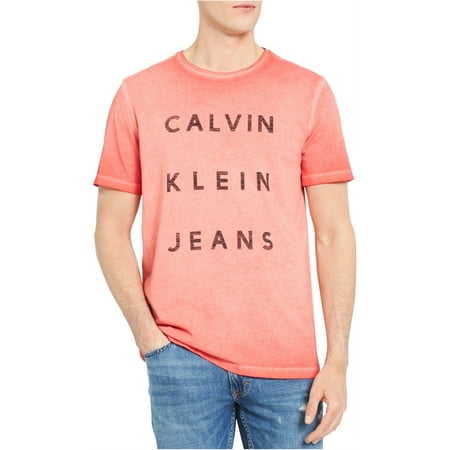Calvin Klein Mens Faded Logo Graphic T-Shirt