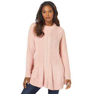 Roaman's Women's Plus Size Thermal Hoodie Cardigan Zip Up Sweater ...