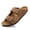 Brown, variant on Men's Suede Double-Strap Slide Sandals, Adjustable Buckle Cork Footbed Slippers, Comfortable Casual Footwear for Everyday, Beach, and Travel