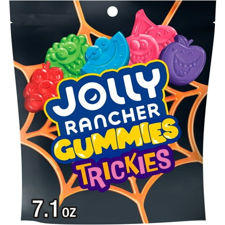 Jolly Rancher Trickies Gummies Assorted Fruit Flavored Halloween Candy, Bag 7.1 oz