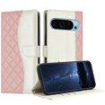 thumbnail image 1 of Quilted Wallet Case for Google Pixel 9 with RFID Blocking Slots & Wrist Strap Stand Cover Pink, 1 of 5