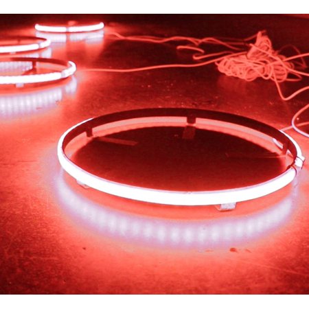 Race Sport Color CLEAR 14inch LED Wheel Red Complete kit 4 Wheels RS14R