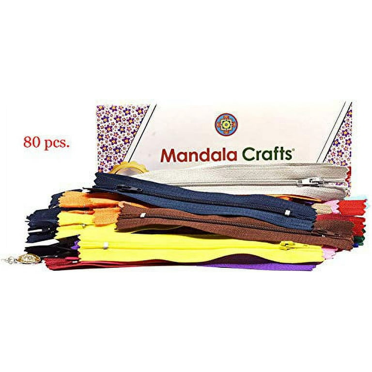 Nylon Zippers for Sewing, Bulk Zipper Supplies by Mandala Crafts (10 Inches, Black)