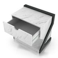 thumbnail image 5 of Dora Indoor 1-Drawer and 1-Shelf Wood White Marble Nightstand for Bedroom, 5 of 15