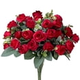 thumbnail image 3 of Hojas de eucalipto artificial Advancent Ramo de flores rosas decoración de habitación, 3 of 6