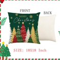 thumbnail image 2 of Green Christmas Pillow Covers 18 x 18 Inch Set of 2 Colorful Christmas Trees Gold Snowflake Throw Pillow Covers Xmas Winter Holiday Decorative Pillow Covers Cushion Cases for Sofa Couch, 2 of 6