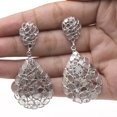 thumbnail image 3 of 5.00 CTW Natural Diamond Polki Teardrop Disco Dangles 925 Sterling Silver Platinum Plated Everyday Handmade Slice Diamond Earrings, 3 of 4