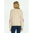 thumbnail image 3 of 99 Jane Street Women's and Women's Plus Valentines Heart Sweater, Midweight, Sizes XS-4X, 3 of 5
