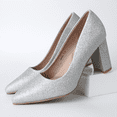 thumbnail image 5 of J. Adams Jolie Heels for Women - Closed Pointed Toe Mid Block Heel Classic Pumps, 5 of 7