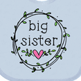 thumbnail image 4 of Inktastic Big Sister Leaves, Circle, Heart Girls Baby Bib, 4 of 4