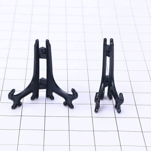 HOOWIFFY Plate Stand for Display Book Shelf Display Easel Stand Plastic 12Pcs Black