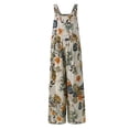 thumbnail image 3 of Conairie Overalls For Womens Color Block Lightweight Boho Streetwear Rompers Straight Leg Pants With Pockets White M, 3 of 4