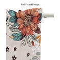 thumbnail image 5 of Spring Floral Linen Curtain Valance for Bedroom/Bathroom/Kitchen/Office/Living/Dining Room Window,Boho Ethnic Summer Botanical Flowers Rustic Rod Pocket Topper Decorative Cafe Drapes Panel 42"x18", 5 of 6