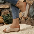 thumbnail image 4 of Flower Wedge Beach Slipper Sandals for Women 2025 Boho Casual Summer Women's Platform Walking Dress Slip on, 4 of 7