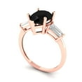 thumbnail image 2 of 2.5 ctw 3 Stone Anniversary Ring for Women | Pear Cut Natural Onyx | Hyperallergenic Solid 18K Rose Gold, 2 of 5