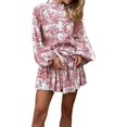 thumbnail image 3 of RKSTN Robes pour Femmes à Volants en Chiffon Manches Longues Robe Moulante de Soirée Mini Robe Ample, 3 of 4