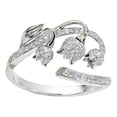 thumbnail image 2 of Sonducket Anillo de apertura para mujer, flor, cristal, nudillo abierto, joyería, Metal, moda, decoración de mano, fiesta, compromiso, Ropa, zapatos y accesorios Miscelánea, 2 of 6