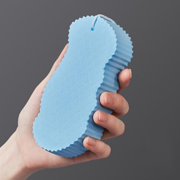 Esponja de baño exfoliante, exfoliante de spa, esponja de ducha corporal de baño, removedor de esponja de piel muerta para adultos, bebés, mujeres , Azul Baoblaze Esponja Exfoliante
