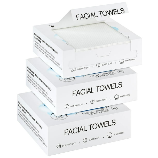 Toallas faciales desechables de 12.0 in? 12.0 in, toallas faciales extra grandes, toallas faciales ultra suaves para pieles sensibles, toallitas secas, toalla facial gruesa para viajes, 20 unidades (p