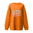 thumbnail image 4 of Usmixi Womens Sweatshirt Teacher's Sweatshirts Fashion Loose Oversized Cozy Fleece Pullover Tops Winter Casual Teach Letter Print Crewneck Long Sleeve Blouses, 4 of 4