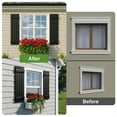 thumbnail image 2 of Demi Bonn Exterior Window Shutters - Two horizontal bars, Weather-Resistant Polypropylene, Easy DIY Install - Louver Shutters for Windows Outside, Vinyl, Brick, 14"W*35" H, Black, 2 of 8