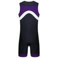 thumbnail image 4 of HULIJA Men's Sun Protection Jumpsuit Sleeveless Rash Guard Zipper Bodysuit Swimwear Surfing Bathing Purple M, 4 of 7