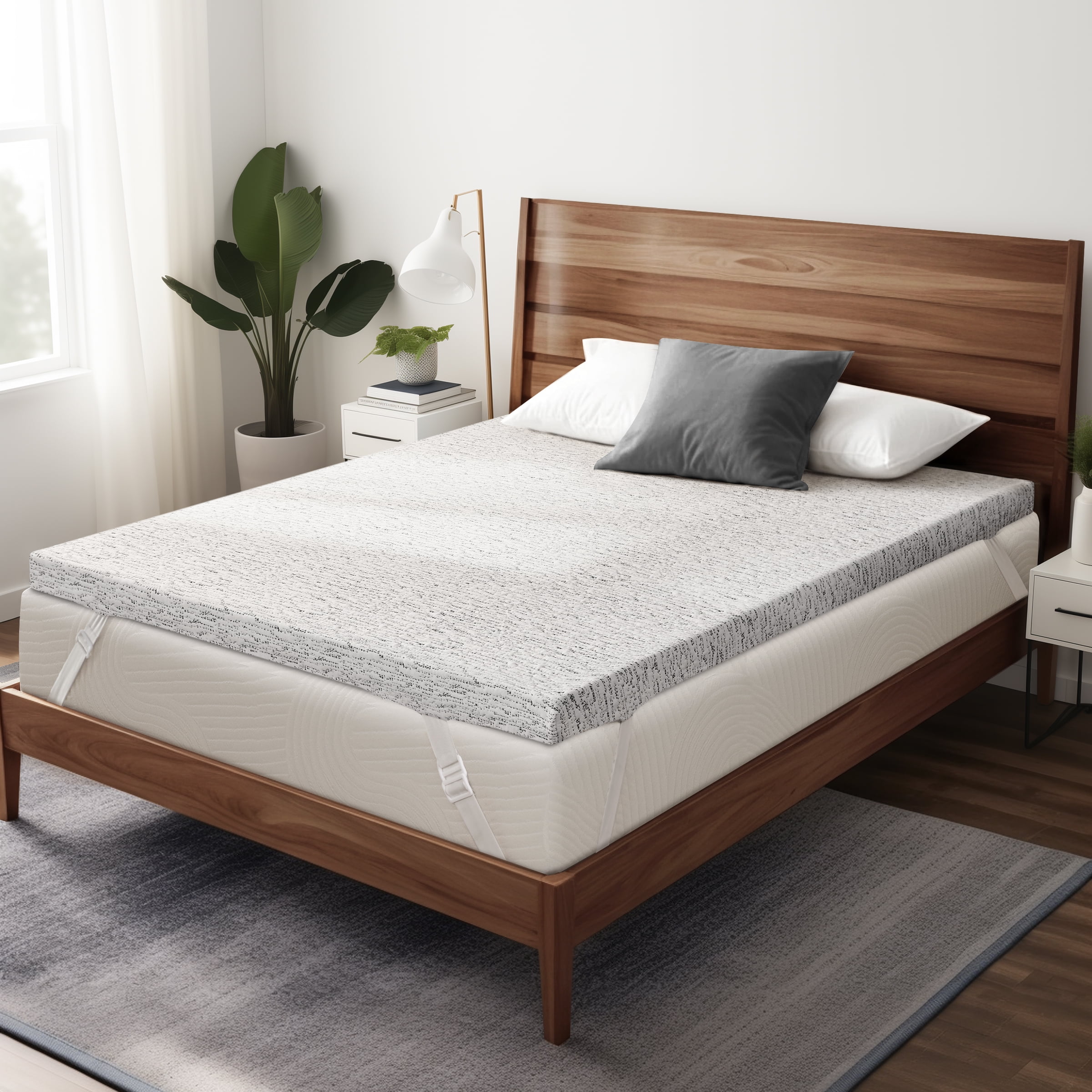 2, 3 or 4 inch Queen Mattress Topper,Plush Gel Memory Foam Mattress Topper with Cooling Cover (2 inch, Queen)
