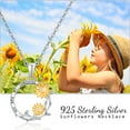 thumbnail image 4 of CUOKA MIRACLE Sunflower Necklace You Are My Sunshine Necklace 925 Sterling Silver Sunflower Pendant Cubic Zirconia Jewelry Christmas Birthday Gifts for Girlfriend Wife  Mom Daughter Friends, 4 of 7