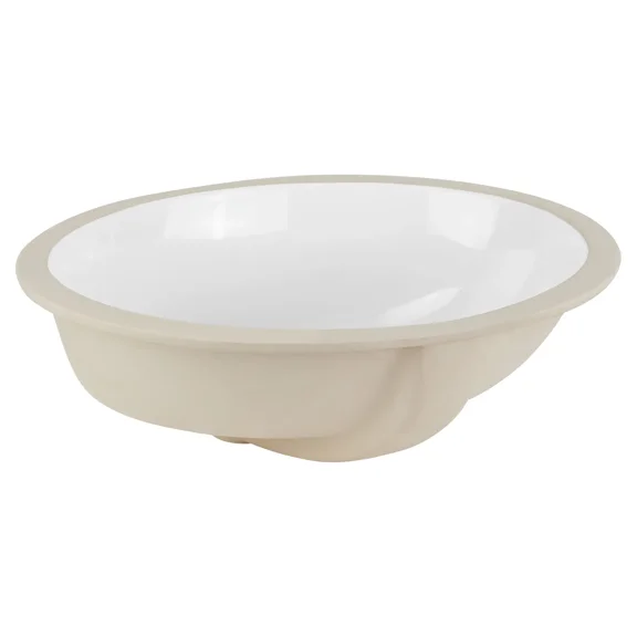 Open Box Signature Hardware 447970 Mangrove 17" Oval Undermount Bathroom Sink, White