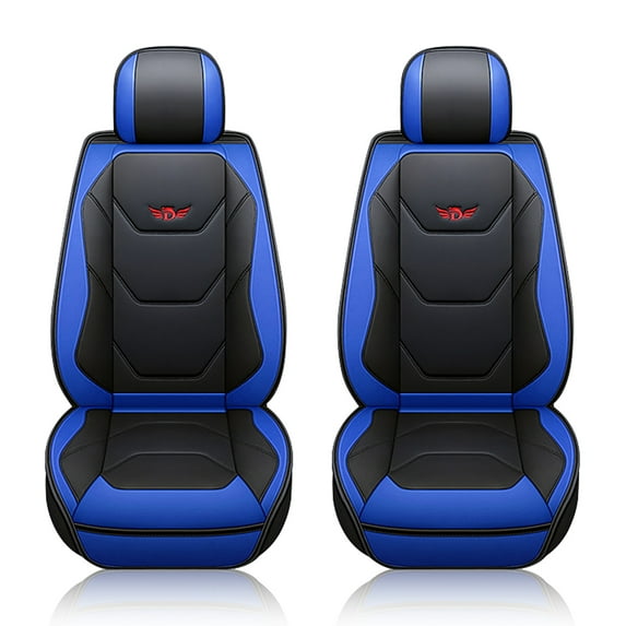 Novashion Universal Car Seat Cover, PU Leather Comfortable Breathable Front Cushion Mat, Side Airbag Compatible and Back Storage Bag Design, All Season for Most Car Truck SUVs Van, 2 Pieces